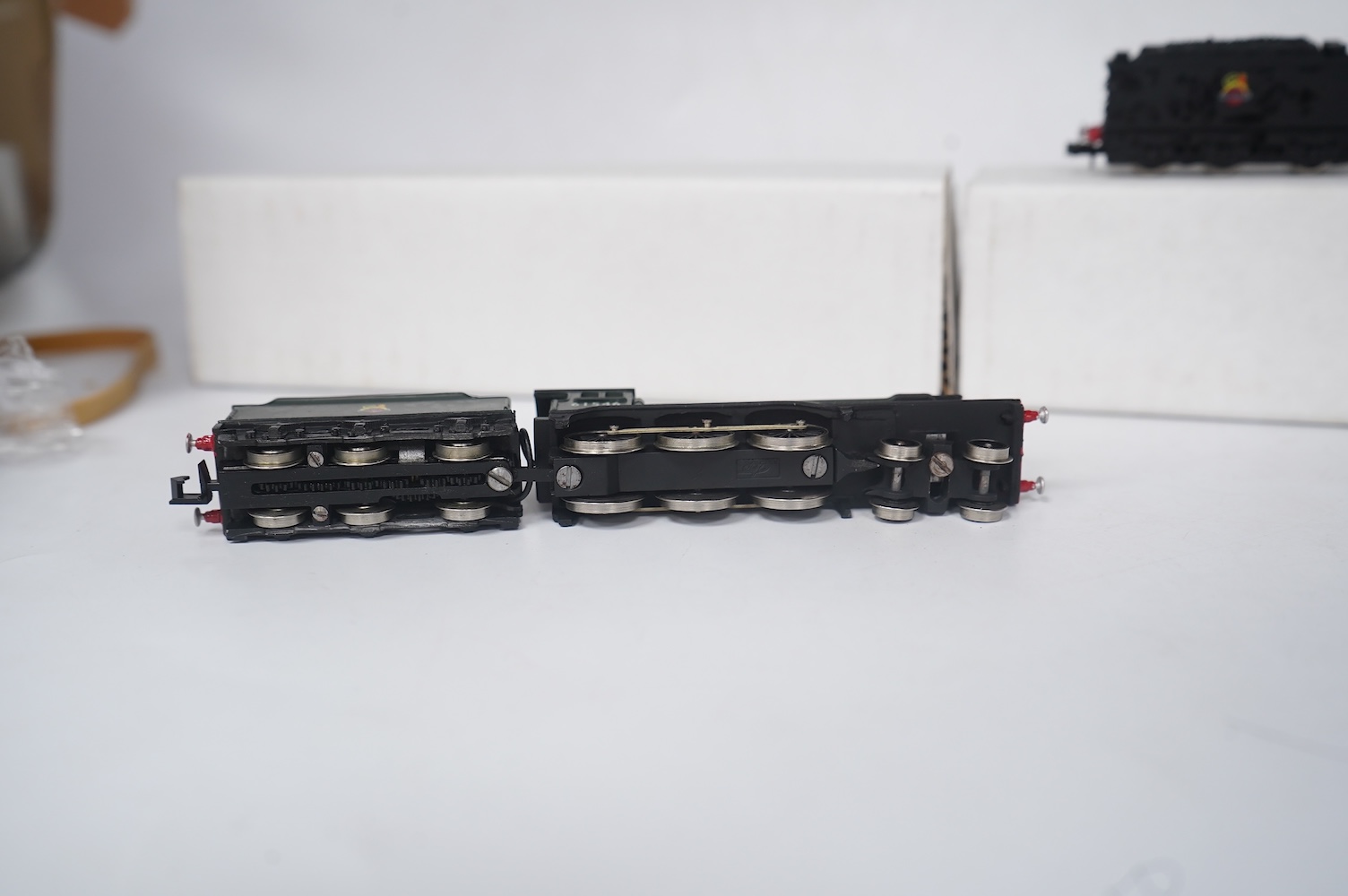 Three boxed Union Mills Models N gauge railway BR locomotives; a Class J38, 65929, a Class J25, 65685, and a Class B12/3, 61546. Condition - good.
